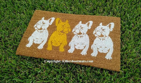 Plenty of Frenchies Cute Welcome Doormat - UnwelcomeDoormats - Custom doormats - Personalized doormats - Rude Doormats - Funny Doormats
