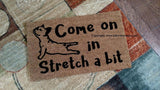 Come On In Stretch a Bit Yoga French Bulldog  Cute Doormat - UnwelcomeDoormats - Custom doormats - Personalized doormats - Rude Doormats - Funny Doormats