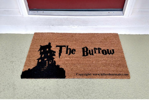 The Burrow House Silhouette Welcome Door Mat - UnwelcomeDoormats - Custom doormats - Personalized doormats - Rude Doormats - Funny Doormats