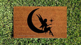 Fairy Sitting on Moon Fantasy Welcome Door Mat - UnwelcomeDoormats - Custom doormats - Personalized doormats - Rude Doormats - Funny Doormats