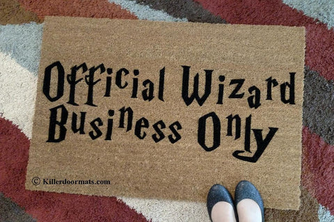 Official Wizard Business Only Welcome Door Mat - UnwelcomeDoormats - Custom doormats - Personalized doormats - Rude Doormats - Funny Doormats