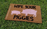 Wipe Your Piggies Welcome Doormat - UnwelcomeDoormats - Custom doormats - Personalized doormats - Rude Doormats - Funny Doormats