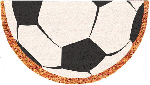 Soccer Ball Half Moon Welcome Doormat - UnwelcomeDoormats - Custom doormats - Personalized doormats - Rude Doormats - Funny Doormats