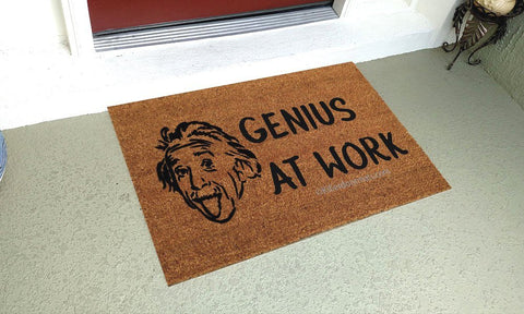 Genius At Work Welcome Doormat - UnwelcomeDoormats - Custom doormats - Personalized doormats - Rude Doormats - Funny Doormats
