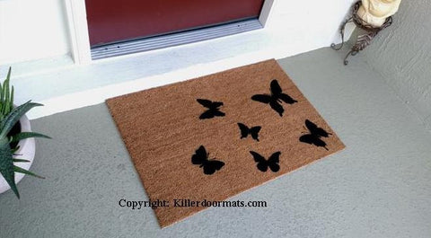 Scattered Butterflies Cute Welcome Door mat - UnwelcomeDoormats - Custom doormats - Personalized doormats - Rude Doormats - Funny Doormats