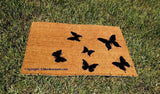 Scattered Butterflies Cute Welcome Door mat - UnwelcomeDoormats - Custom doormats - Personalized doormats - Rude Doormats - Funny Doormats