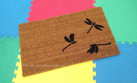 Scattered Dragonflies Cute Welcome Door Mat - UnwelcomeDoormats - Custom doormats - Personalized doormats - Rude Doormats - Funny Doormats