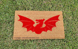 Fireball Red Dragon Fantasy Welcome Door Mat - UnwelcomeDoormats - Custom doormats - Personalized doormats - Rude Doormats - Funny Doormats