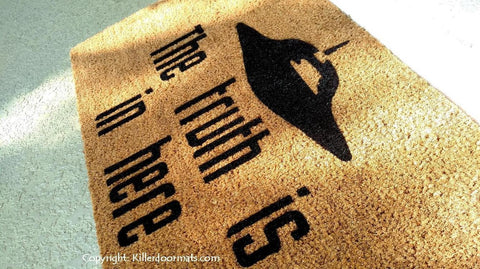 The Truth Is In Here UFO   Welcome Doormat - UnwelcomeDoormats - Custom doormats - Personalized doormats - Rude Doormats - Funny Doormats