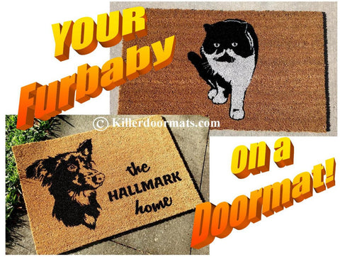 YOUR Beloved Pet As A Hand Painted Personalized Welcome Doormat , Large ONLY - UnwelcomeDoormats - Custom doormats - Personalized doormats - Rude Doormats - Funny Doormats