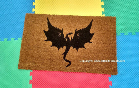 Flying Dragon  Fantasy Door Mat - UnwelcomeDoormats - Custom doormats - Personalized doormats - Rude Doormats - Funny Doormats