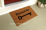 Blessed Be (with a key) Welcome Door Mat - UnwelcomeDoormats - Custom doormats - Personalized doormats - Rude Doormats - Funny Doormats