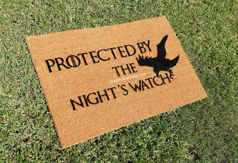 Protected by the Night's Watch GoT Welcome Doormat - UnwelcomeDoormats - Custom doormats - Personalized doormats - Rude Doormats - Funny Doormats