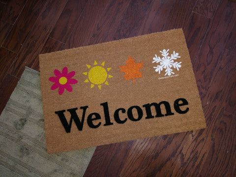 Welcome Four Seasons Welcome Door Mat - UnwelcomeDoormats - Custom doormats - Personalized doormats - Rude Doormats - Funny Doormats