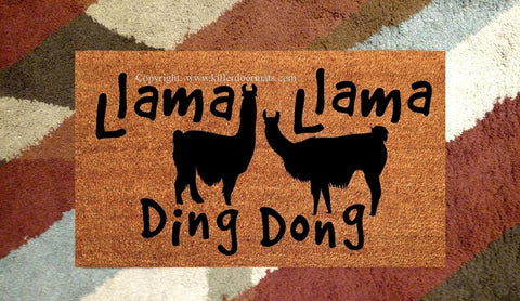 Llama Llama Ding Dong Welcome Door Mat - UnwelcomeDoormats - Custom doormats - Personalized doormats - Rude Doormats - Funny Doormats