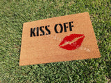 Kiss Off Red Lips  Rude Doormat - UnwelcomeDoormats - Custom doormats - Personalized doormats - Rude Doormats - Funny Doormats
