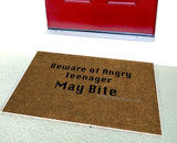 Beware of Angry Teenager  Funny Welcome Doormat - UnwelcomeDoormats - Custom doormats - Personalized doormats - Rude Doormats - Funny Doormats