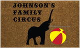 Surname's Family Circus Personalized  Funny Welcome Doormat - UnwelcomeDoormats - Custom doormats - Personalized doormats - Rude Doormats - Funny Doormats