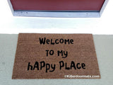 Welcome To My Happy Place  Funny Welcome Doormat - UnwelcomeDoormats - Custom doormats - Personalized doormats - Rude Doormats - Funny Doormats