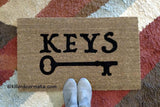 Keys (with a key) Welcome Doormat - UnwelcomeDoormats - Custom doormats - Personalized doormats - Rude Doormats - Funny Doormats