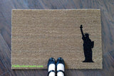 Statue of Liberty Silhouette Welcome Doormat - UnwelcomeDoormats - Custom doormats - Personalized doormats - Rude Doormats - Funny Doormats