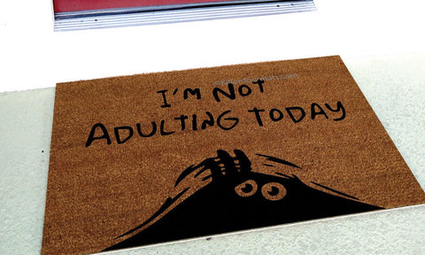 I'm Not Adulting Today Funny Welcome Doormat - UnwelcomeDoormats - Custom doormats - Personalized doormats - Rude Doormats - Funny Doormats